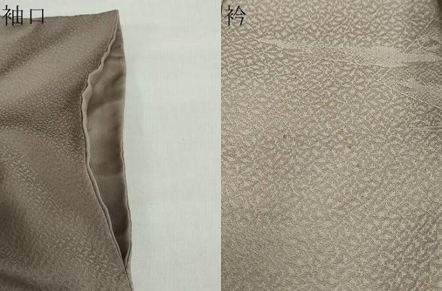 平和屋着物●上質な色無地　色紙重ね風景地紋　鳩羽鼠色　正絹　逸品　DABG2867ud