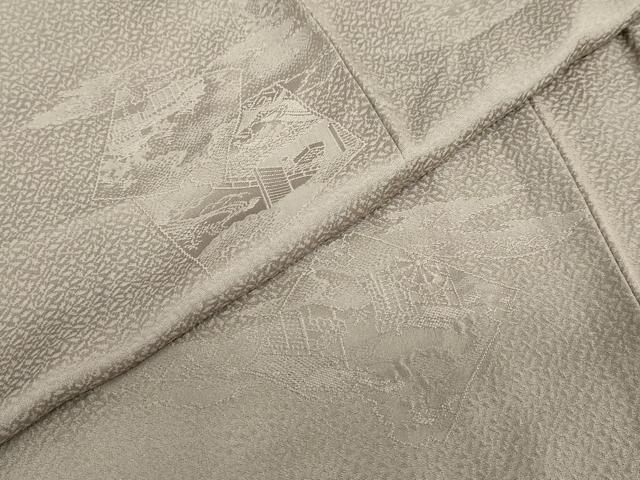 平和屋着物●上質な色無地　色紙重ね風景地紋　鳩羽鼠色　正絹　逸品　DABG2867ud