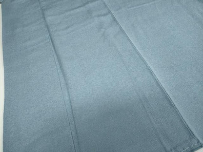 平和屋着物●加賀友禅の巨匠　初代　由水十久監修　色無地　紺鼠色　鬼しぼ縮緬　正絹　逸品　未使用　DABG2868ud