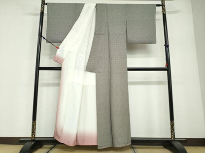 平和屋着物●江戸小紋　角通し　反端付き　正絹　逸品　DABG2869ud