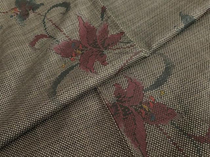 平和屋着物●本場大島紬　7マルキ　花唐草文　正絹　逸品　DABG2875ud