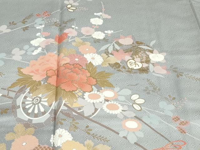 平和屋着物●訪問着　花車文　暈し染め　金彩　正絹　逸品　未使用　DABG2878ud