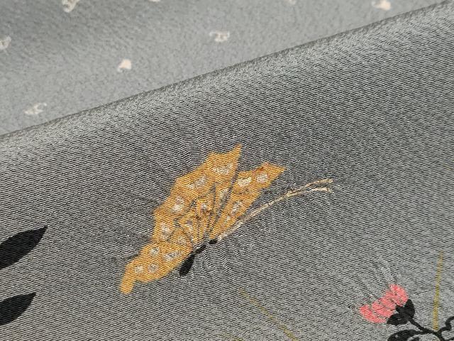 平和屋着物●訪問着　絞り　花蝶文　暈し染め　金彩　正絹　逸品　DABG2880ud