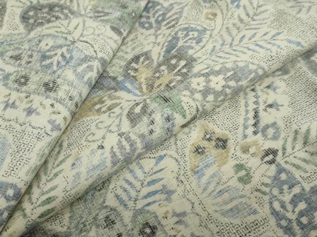 平和屋着物●本場結城紬　重要無形文化財　モロ入り　100亀甲　草花文　正絹　逸品　未使用　DABG2881ud