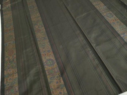 平和屋着物●本場染大島紬　作家物　抽象間道　正絹　逸品　DABG2884ud