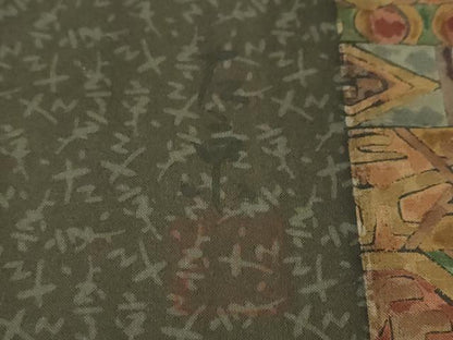 平和屋着物●本場染大島紬　作家物　抽象間道　正絹　逸品　DABG2884ud