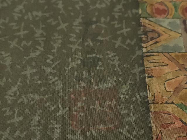 平和屋着物●本場染大島紬　作家物　抽象間道　正絹　逸品　DABG2884ud