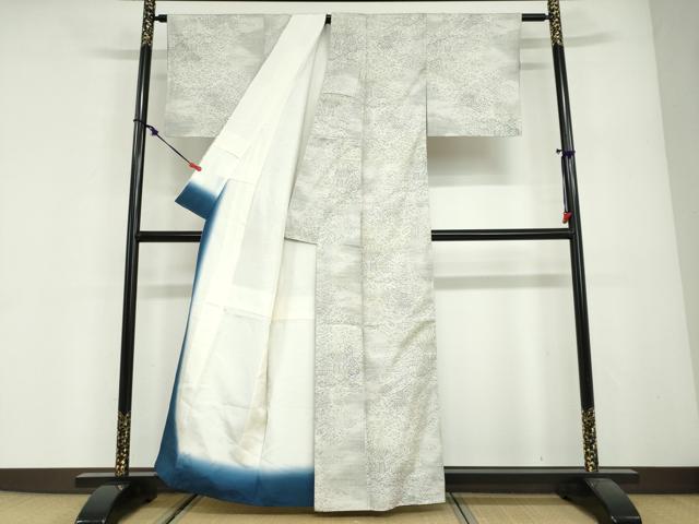 平和屋着物●本場大島紬　白大島　9マルキ　風景樹林文　正絹　逸品　DABG2885ud