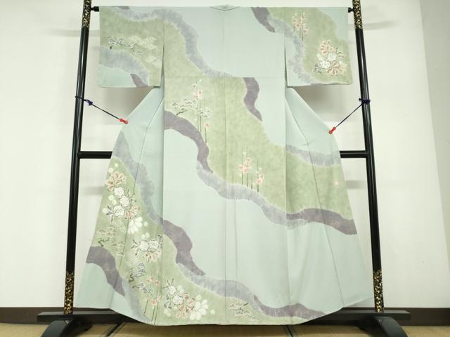 平和屋着物●十日町　名門　滝泰謹製　訪問着　絞り　辻が花　金彩　正絹　逸品　未使用　DABG2886ud