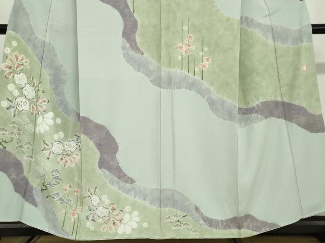 平和屋着物●十日町　名門　滝泰謹製　訪問着　絞り　辻が花　金彩　正絹　逸品　未使用　DABG2886ud