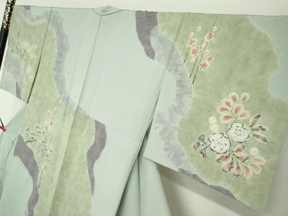 平和屋着物●十日町　名門　滝泰謹製　訪問着　絞り　辻が花　金彩　正絹　逸品　未使用　DABG2886ud