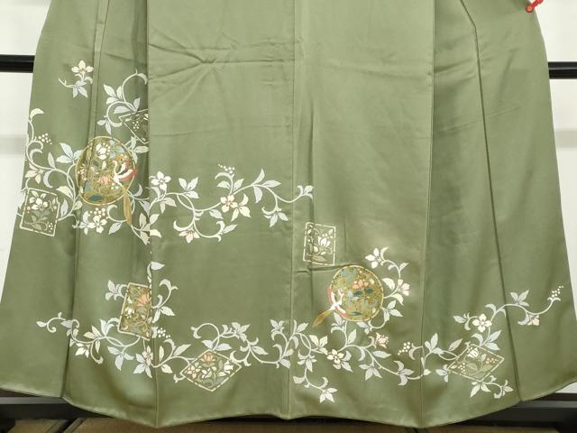 平和屋着物●訪問着　鳳凰草花文　金彩　正絹　逸品　DABG2887ud