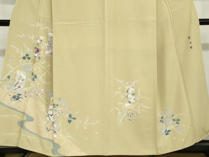 平和屋着物●西陣　京の名門　じゅらく謹製　帝王紫　訪問着　刺繍　短冊草花文　金彩　正絹　逸品　DABG2893ud