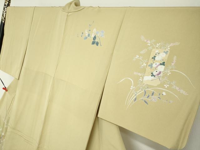 平和屋着物●西陣　京の名門　じゅらく謹製　帝王紫　訪問着　刺繍　短冊草花文　金彩　正絹　逸品　DABG2893ud