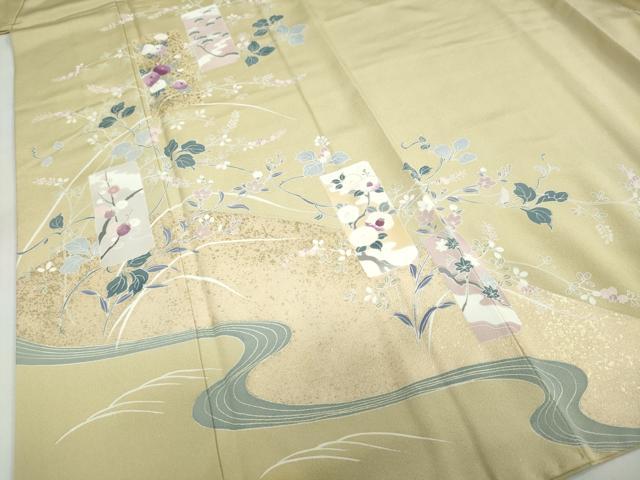 平和屋着物●西陣　京の名門　じゅらく謹製　帝王紫　訪問着　刺繍　短冊草花文　金彩　正絹　逸品　DABG2893ud