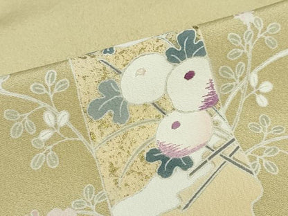 平和屋着物●西陣　京の名門　じゅらく謹製　帝王紫　訪問着　刺繍　短冊草花文　金彩　正絹　逸品　DABG2893ud