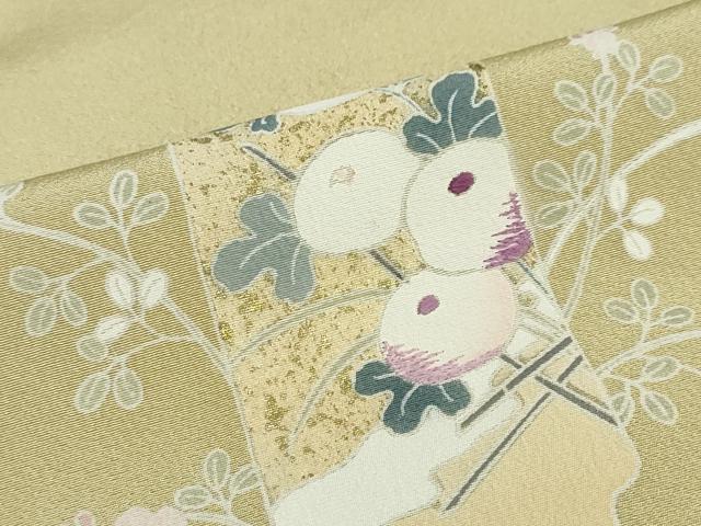 平和屋着物●西陣　京の名門　じゅらく謹製　帝王紫　訪問着　刺繍　短冊草花文　金彩　正絹　逸品　DABG2893ud