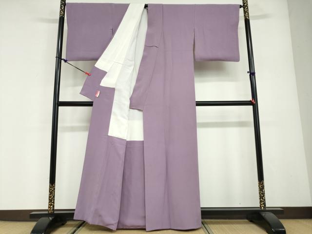 平和屋着物●本草木染作家　瑞鳳　色無地　京紫色　正絹　逸品　DABG2899ud