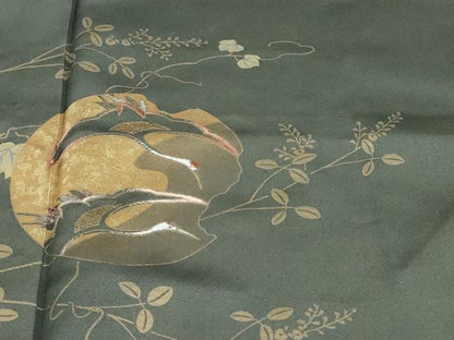 平和屋着物●訪問着　竹屋町刺繍　流水飛鶴丸文　金銀彩　正絹　逸品　DABG2911ud