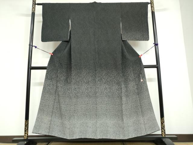 平和屋着物●寺山存男　江戸小紋　訪問着　大小霰　黒地　正絹　逸品　DABG2916ud