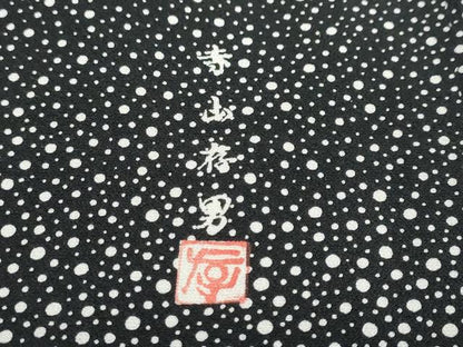 平和屋着物●寺山存男　江戸小紋　訪問着　大小霰　黒地　正絹　逸品　DABG2916ud
