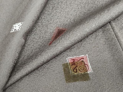 平和屋着物●北大路魯山人　小紋　陶器文　蟹　正絹　逸品　DABG2918ud