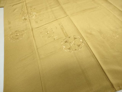 平和屋着物●中国三大刺繍　総刺繍　訪問着　向かい鳥花文　暈し染め　金糸　正絹　逸品　未使用　DABG2927ud