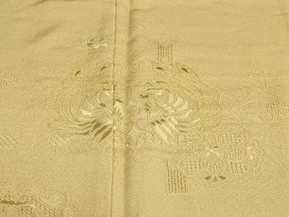 平和屋着物●中国三大刺繍　総刺繍　訪問着　向かい鳥花文　暈し染め　金糸　正絹　逸品　未使用　DABG2927ud