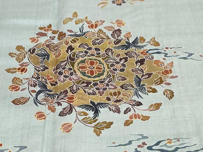平和屋着物●訪問着　作家物　紬地　花鳥文　金彩　やまと誂製　正絹　逸品　未使用　DABG2928ud