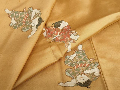 平和屋着物●上質な紬　童子遊び　正絹　逸品　未使用　DABG2929ud
