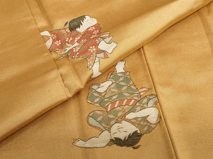 平和屋着物●上質な紬　童子遊び　正絹　逸品　未使用　DABG2929ud