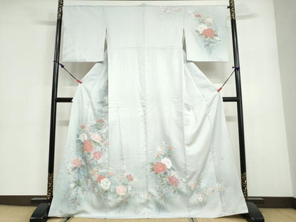 平和屋着物●訪問着　作家物　草花文　暈し染め　正絹　逸品　DABG2932ud