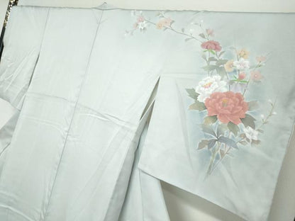 平和屋着物●訪問着　作家物　草花文　暈し染め　正絹　逸品　DABG2932ud