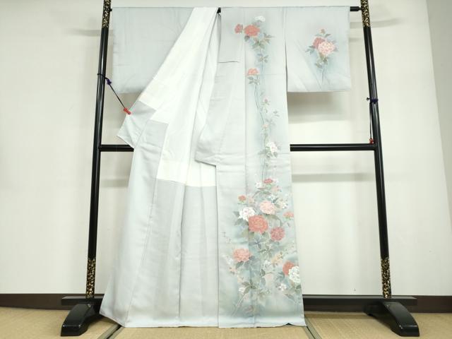 平和屋着物●訪問着　作家物　草花文　暈し染め　正絹　逸品　DABG2932ud