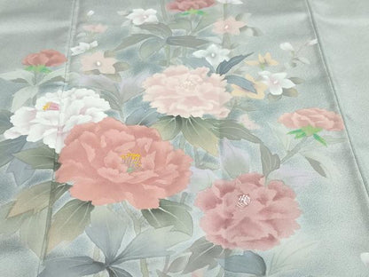 平和屋着物●訪問着　作家物　草花文　暈し染め　正絹　逸品　DABG2932ud