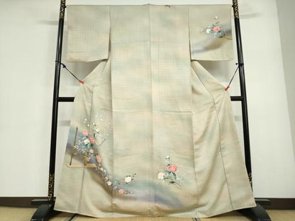 平和屋着物●訪問着　飾花文　暈し染め　金彩　正絹　逸品　DABG2935ud