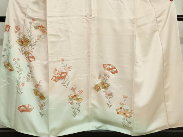 平和屋着物●訪問着　刺繍　地紙草花文　暈し染め　正絹　逸品　DABG2936ud