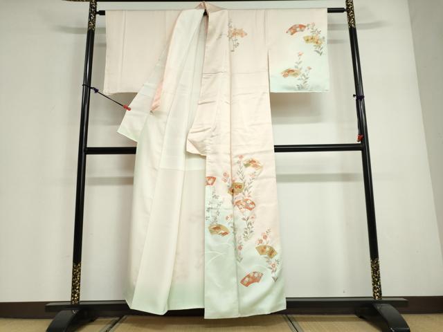 平和屋着物●訪問着　刺繍　地紙草花文　暈し染め　正絹　逸品　DABG2936ud