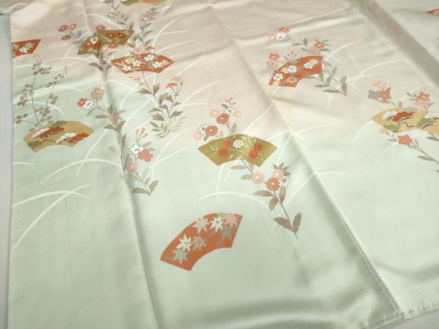 平和屋着物●訪問着　刺繍　地紙草花文　暈し染め　正絹　逸品　DABG2936ud