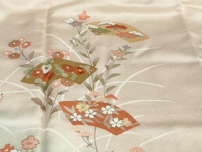 平和屋着物●訪問着　刺繍　地紙草花文　暈し染め　正絹　逸品　DABG2936ud