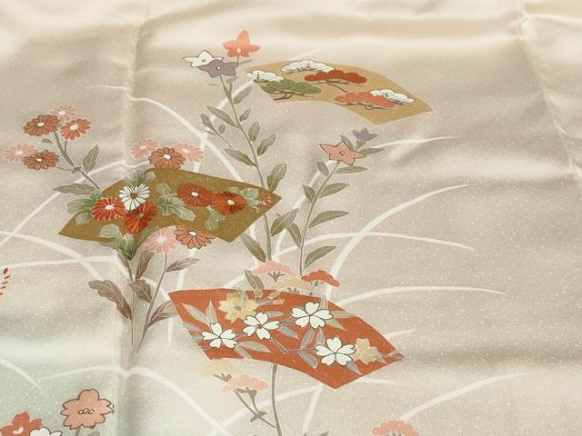 平和屋着物●訪問着　刺繍　地紙草花文　暈し染め　正絹　逸品　DABG2936ud