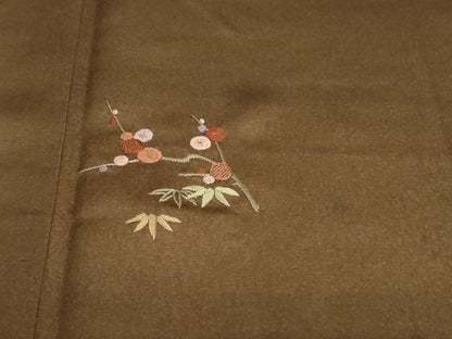 平和屋着物●訪問着　刺繍　流水草花文　暈し染め　金彩　正絹　逸品　DABG2938ud