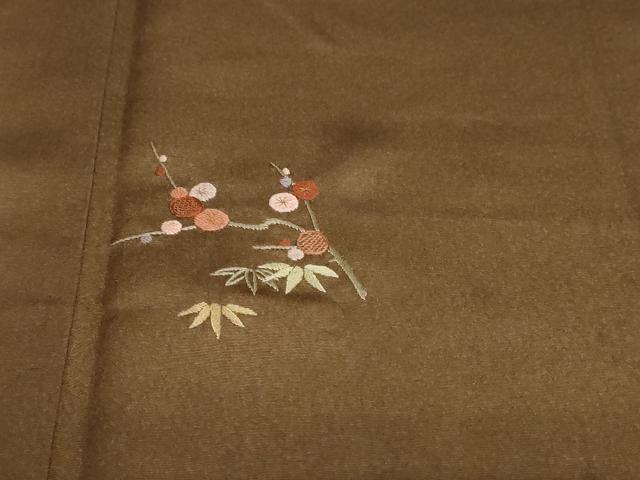 平和屋着物●訪問着　刺繍　流水草花文　暈し染め　金彩　正絹　逸品　DABG2938ud