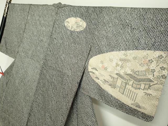 平和屋着物●訪問着　総絞り　道長風景草花文　金彩　正絹　逸品　DABG2939ud