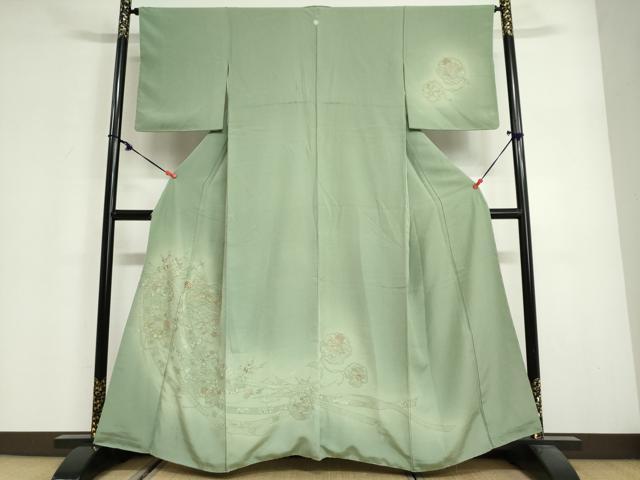 平和屋着物●中国三大刺繍　スワトウ刺繍　総刺繍　訪問着　雪輪几帳花鳥文　暈し染め　正絹　逸品　DABG2940ud