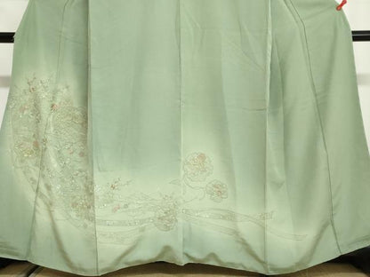 平和屋着物●中国三大刺繍　スワトウ刺繍　総刺繍　訪問着　雪輪几帳花鳥文　暈し染め　正絹　逸品　DABG2940ud