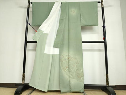 平和屋着物●中国三大刺繍　スワトウ刺繍　総刺繍　訪問着　雪輪几帳花鳥文　暈し染め　正絹　逸品　DABG2940ud