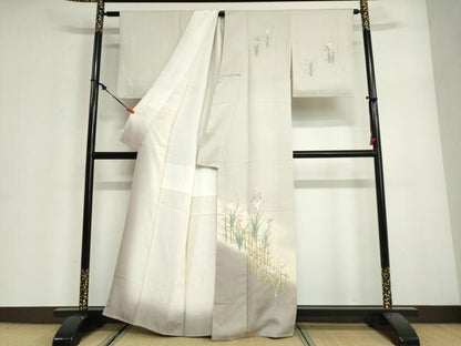 平和屋着物●訪問着　友禅　草花文　暈し染め　ゑり善扱い　正絹　逸品　DABG2941ud