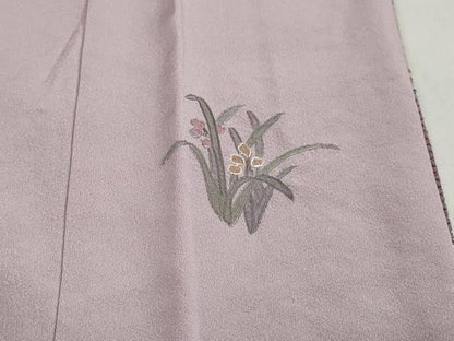 平和屋着物●中国三大刺繍　スワトウ刺繍　総刺繍　訪問着　熨斗草花文　暈し染め　金彩　正絹　逸品　DABG2942ud