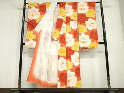 平和屋着物●豪華振袖　地紋起こし　花尽くし文　正絹　逸品　DABG2943ud